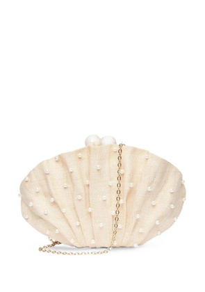 Poolside Origami Scallop clutch bag - Neutrals