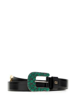 Valentino Garavani VLogo Signature malachite-embellished belt - Black
