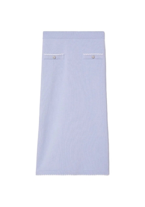 Tory Burch scalloped wool skirt - Blue