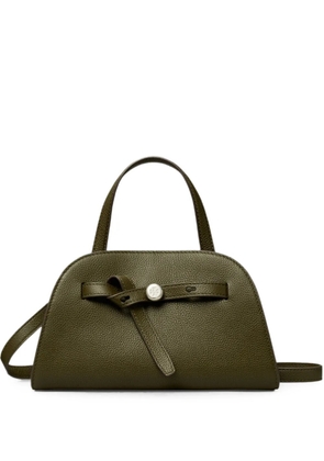 Tory Burch logo-plaque grained-leather tote bag - Green