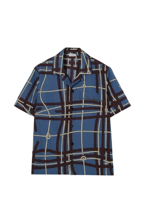 Burberry relaxed-fit knot-check cotton shirt - Blue