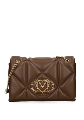 Love Moschino logo-plaque shoulder bag - Brown