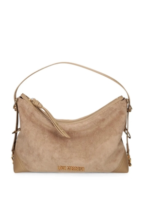 Love Moschino logo-appliqué shoulder bag - Neutrals