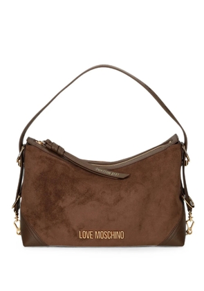 Love Moschino logo-plaque shoulder bag - Brown