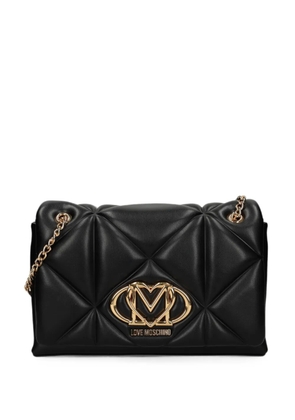 Love Moschino logo-appliqué shoulder bag - Black