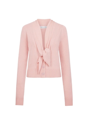 Oscar de la Renta tied-neck wool cardigan - Pink