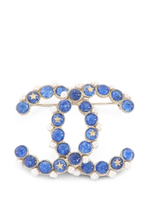 CHANEL Pre-Owned CC star-detail brooch - Gold