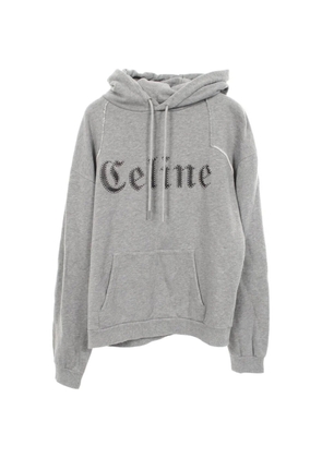 Celine Pre-Owned 2010s studded-logo long-sleeve hoodie - Grey