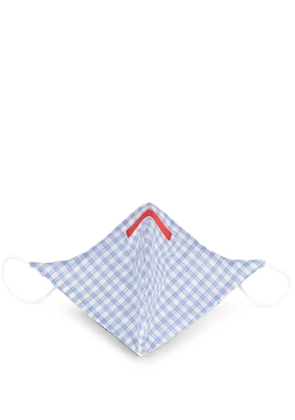 Isaia gingham-check face mask - Blue