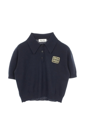 Miu Miu Pre-Owned 2010s logo-embroidered polo shirt - Blue