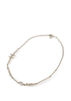 CHANEL Pre-Owned interlocking-CC crystal-embellishment necklace - Gold