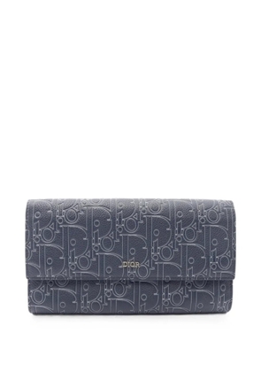 Christian Dior Pre-Owned 2000s long Gravity Outline flap wallet - Blue