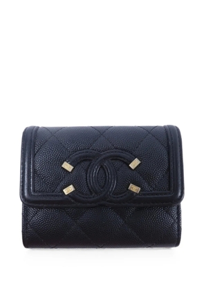 CHANEL Pre-Owned Filigree CC wallet - Black