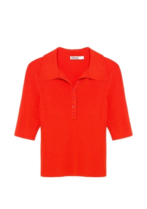 Simkhai Secily ribbed knit polo shirt - Orange