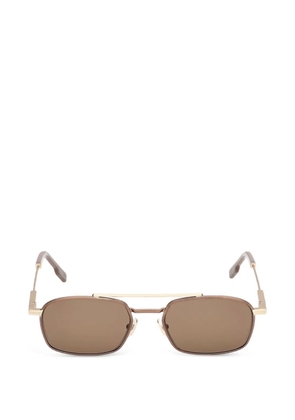 Zegna double-bridge rectangle-frame sunglasses - Gold