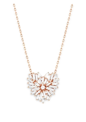 Suzanne Kalan heart-motif diamond necklace - Pink