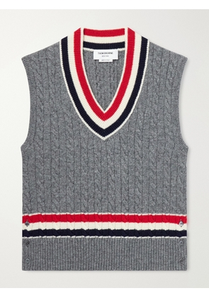 Thom Browne - Cable-Knit Wool Vest - Men - Gray - 1
