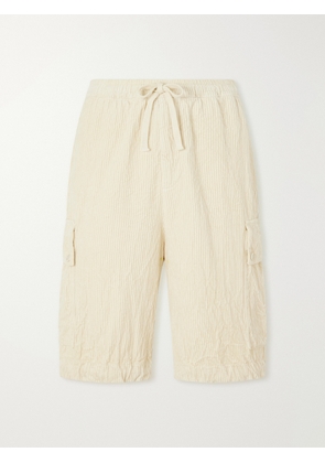 Barena - Wide-Leg Cotton-Corduroy Cargo Shorts - Men - Neutrals - IT 46