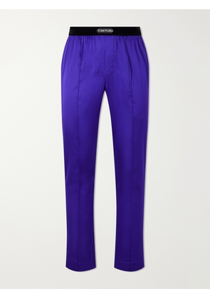 TOM FORD - Silk-Blend Satin Pyjama Trousers - Men - Purple - S