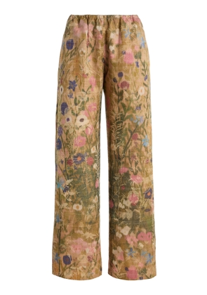 Leset Pam Floral Silk Jacquard Wide-Leg Pants - Moda Operandi