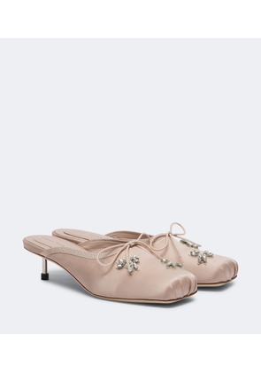 Simone Rocha Embellished satin mules