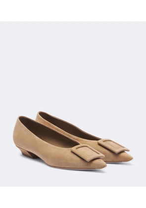 Roger Vivier Viv' in The City suede ballet flats