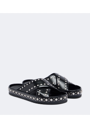 Fendi Studded leather slides