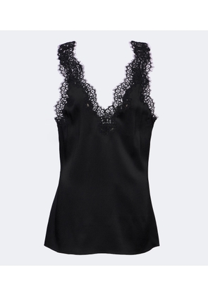 Stella McCartney Lace-trimmed satin top