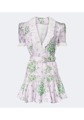Rodarte Floral silk twill minidress