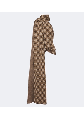 Aya Muse Kae scarf-detail plaid halterneck top