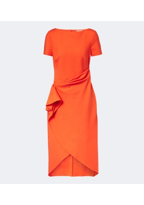 Oscar de la Renta Draped wool-blend midi dress