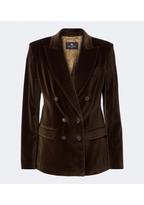 Etro Double-breasted cotton velvet blazer