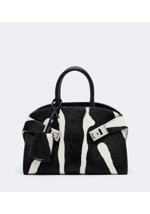 Ferragamo Hug Small zebra print top-handle bag