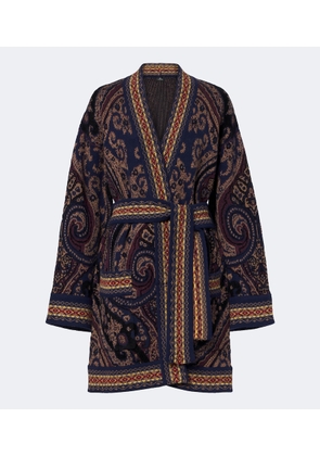 Etro Jacquard wool-blend wrap cardigan