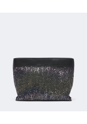 Missoni Sequined leather-trimmed clutch
