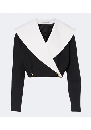 Alessandra Rich Double-breasted wool-blend crepe jacket