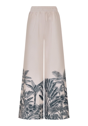 Andres Otalora Tamu Mia Printed Crepe De Chine Wide-Leg Pants - Moda Operandi