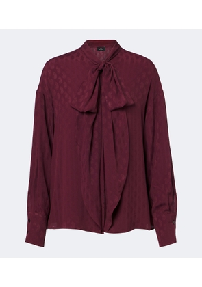 Etro Tie-neck paisley jacquard blouse