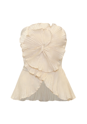 Andres Otalora Imara Pleated Linen Top - Moda Operandi