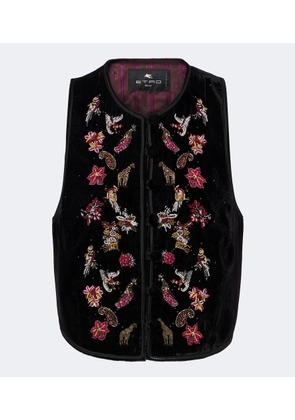Etro Beaded velvet vest