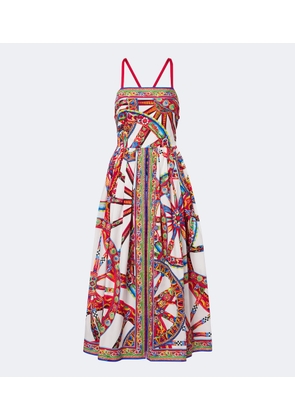 Dolce&Gabbana Carretto gathered cotton poplin midi dress