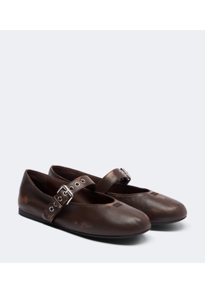 Miu Miu Leather Mary Jane flats