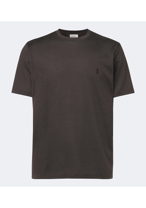 Saint Laurent Cassandre silk and cotton T-shirt