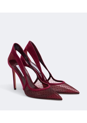Aquazzura Dangerous Liaisons mesh and suede pumps