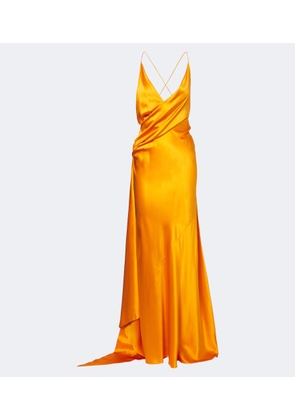 Alex Perry Asymmetric silk satin gown
