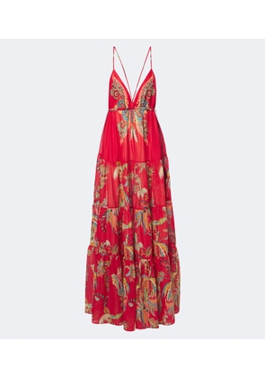 Etro Printed tiered cotton maxi dress