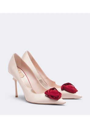 Roger Vivier Rose Vivier floral-applique satin pumps