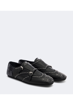 Fendi Studded leather monk strap shoes