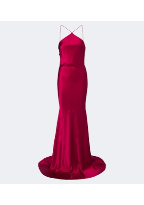 Alex Perry Halterneck silk satin gown