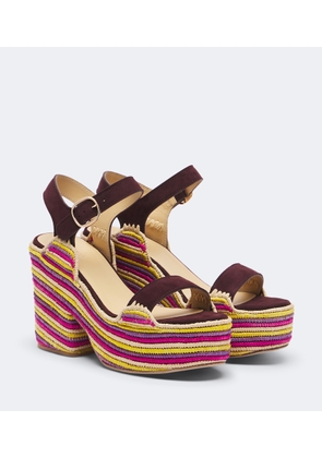 Gabriela Hearst Sardis suede and raffia platform sandals